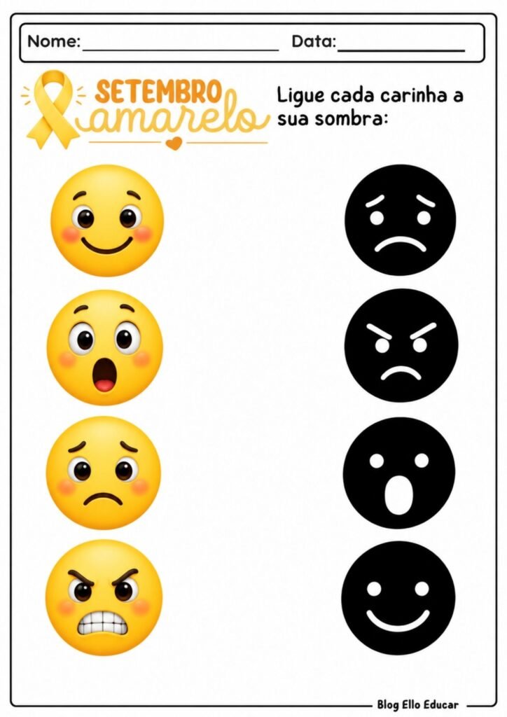 Atividades sobre Setembro Amarelo para Educação Infantil