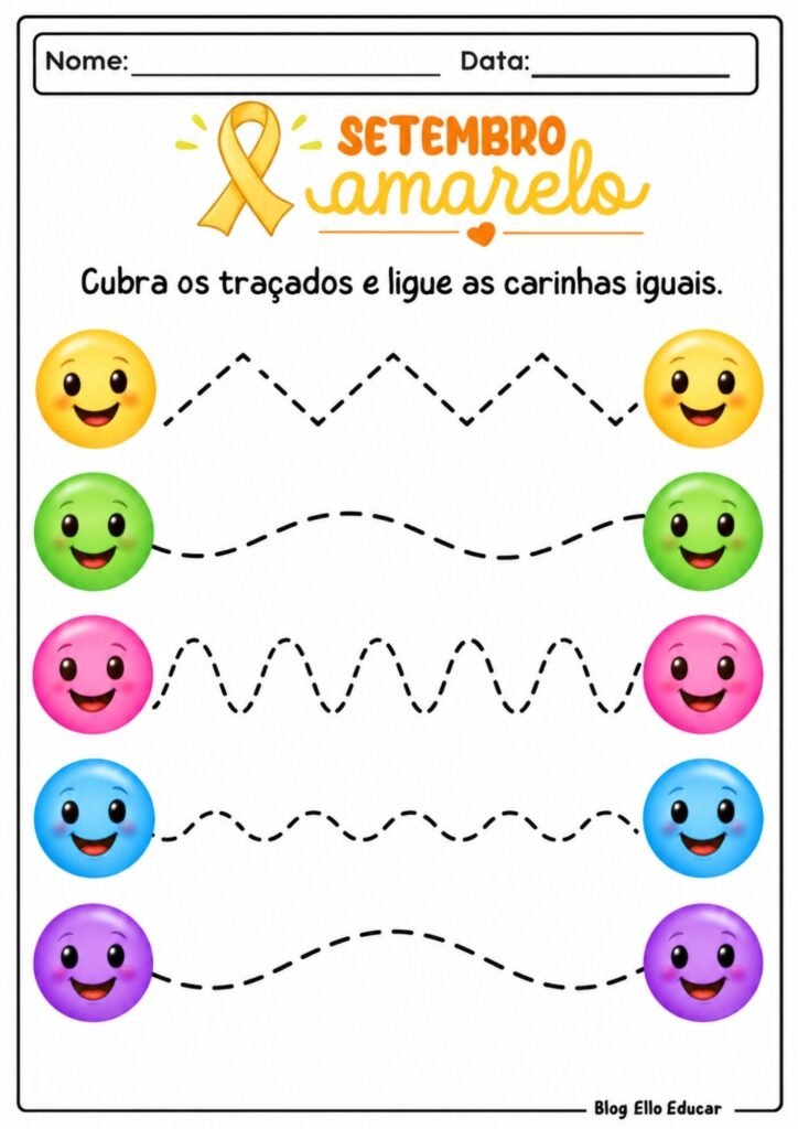 Atividades sobre Setembro Amarelo para Educação Infantil