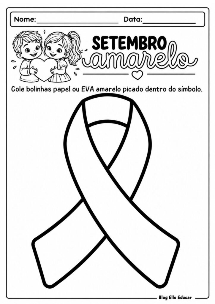 Atividades sobre Setembro Amarelo para Educação Infantil