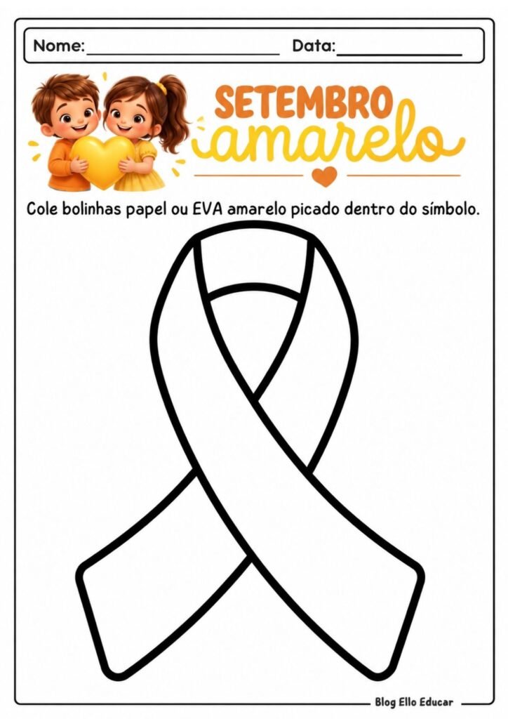 Atividades sobre Setembro Amarelo para Educação Infantil
