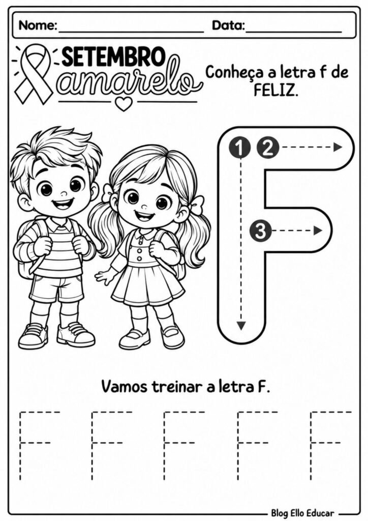 Atividades sobre Setembro Amarelo para Educação Infantil