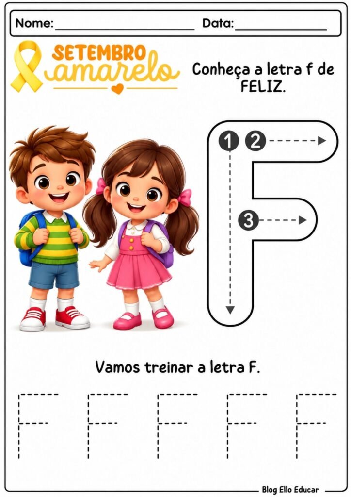 Atividades sobre Setembro Amarelo para Educação Infantil