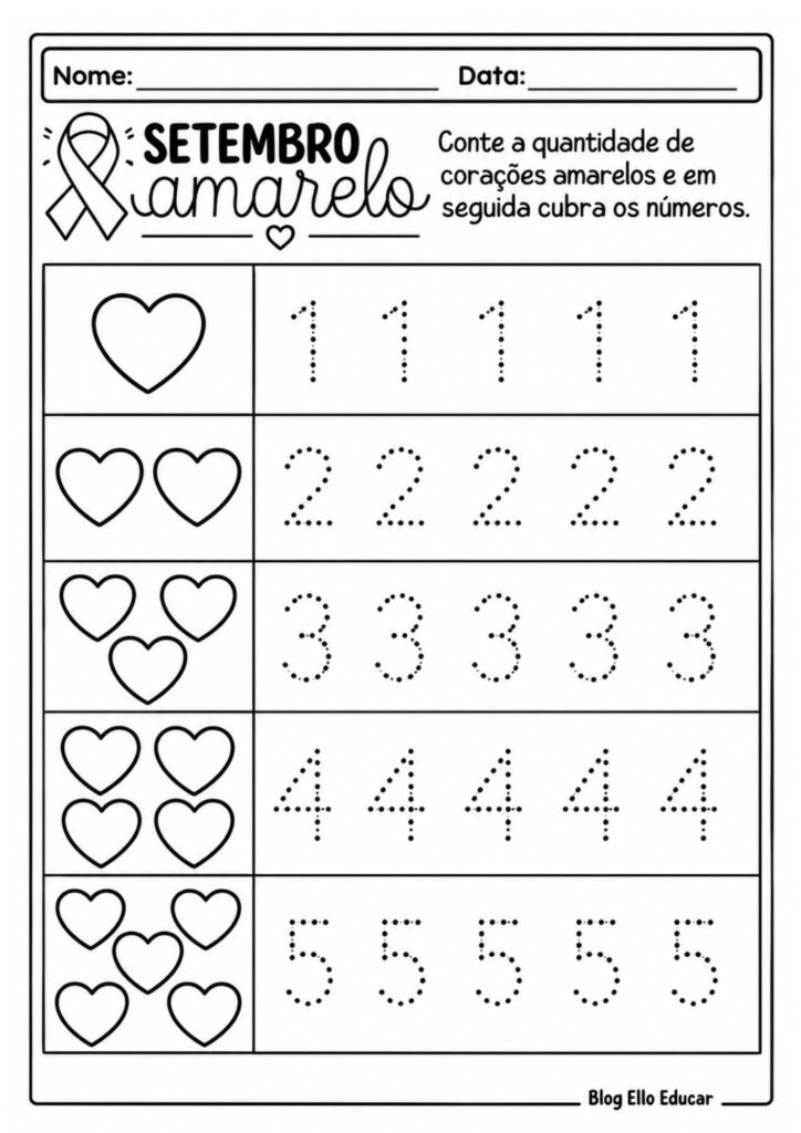 Atividades sobre Setembro Amarelo para Educação Infantil