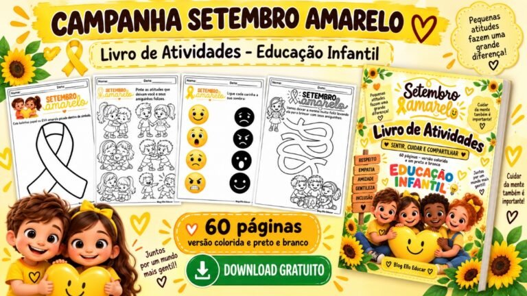 Atividades sobre Setembro Amarelo para Educação Infantil