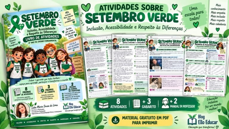 Atividades sobre Setembro Verde para 6º ano