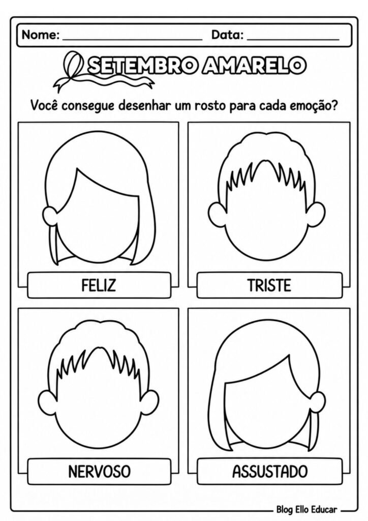 Atividades sobre o Setembro Amarelo