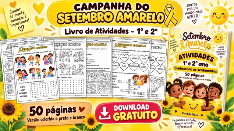 Atividades sobre o Setembro Amarelo.