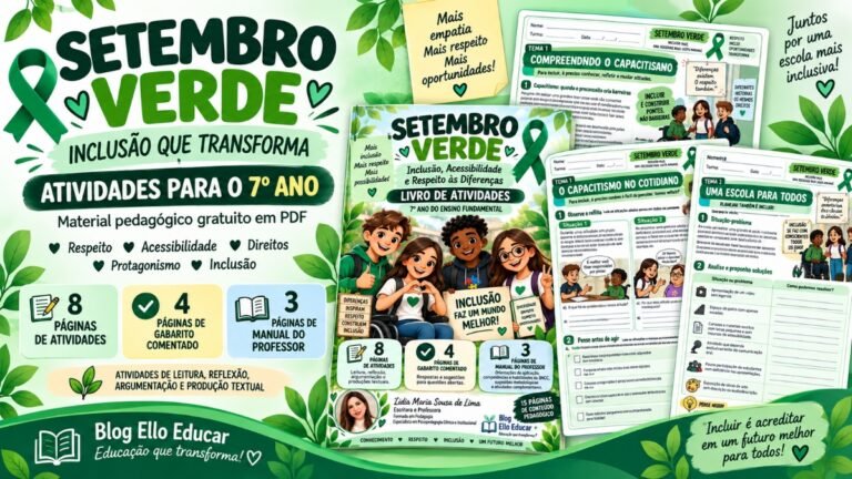 Atividades sobre Setembro Verde para 7º ano