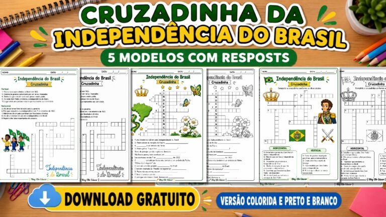 Cruzadinha da Independência do Brasil com respostas