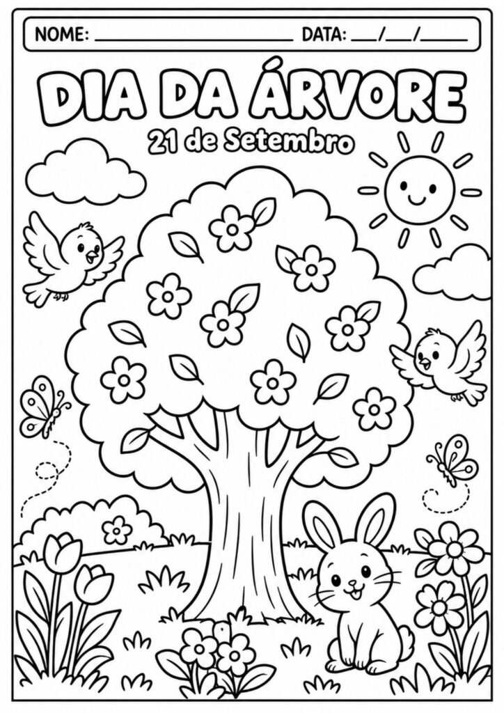 Desenhos do Dia da Árvore para colorir
