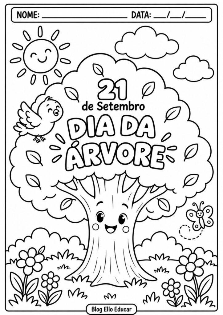 Desenhos do Dia da Árvore para colorir