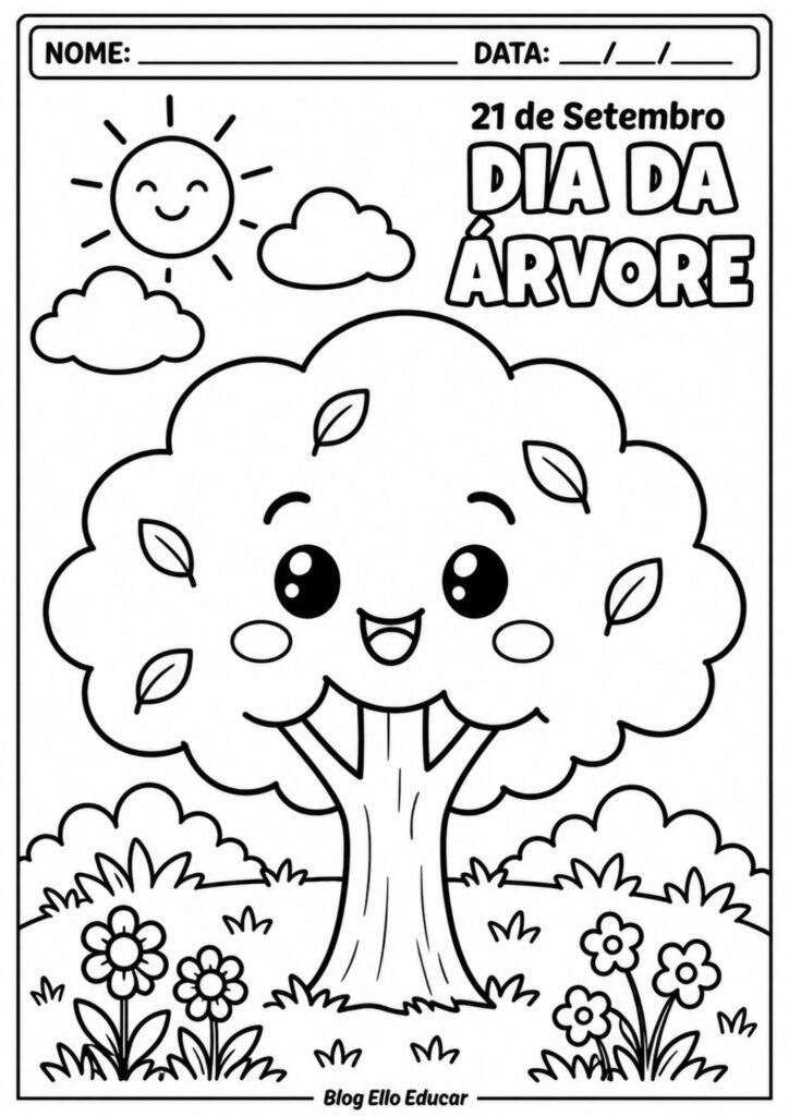 Desenhos do Dia da Árvore para colorir