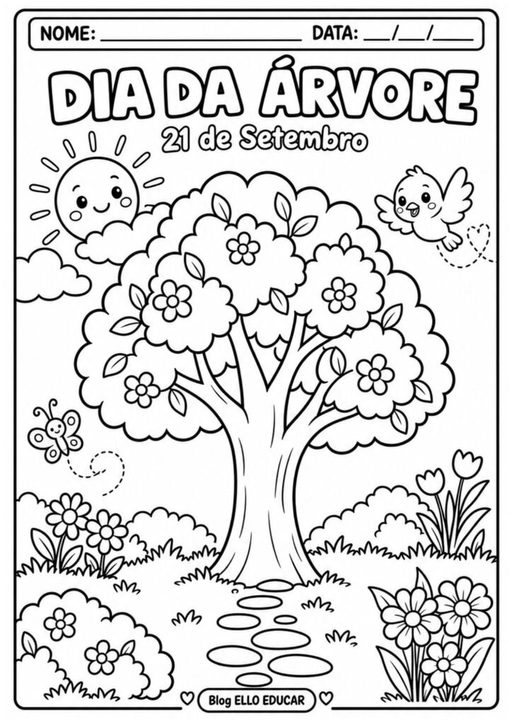 Desenhos do Dia da Árvore para colorir