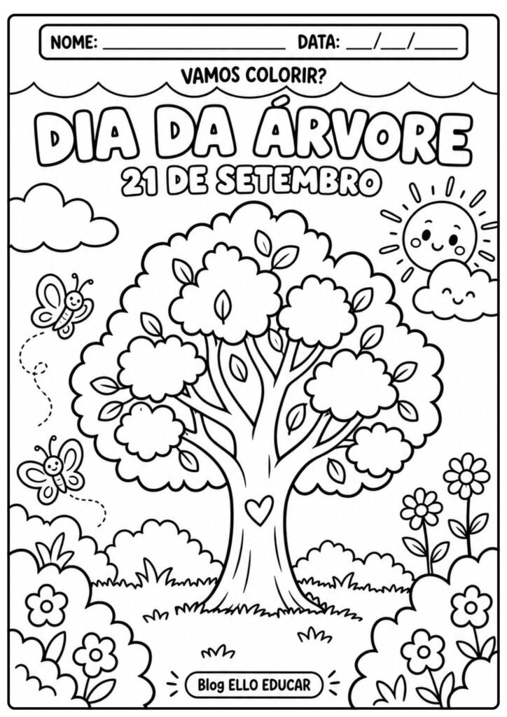 Desenhos do Dia da Árvore para colorir