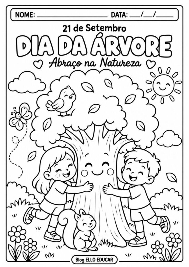 Desenhos do Dia da Árvore para colorir