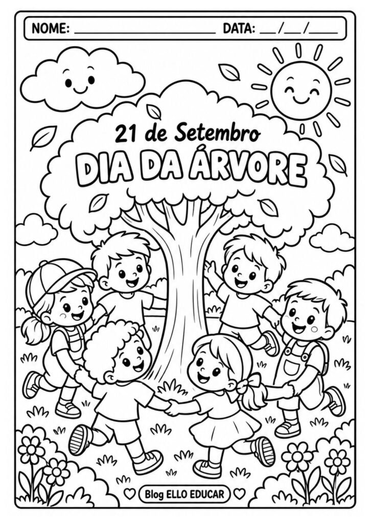 Desenhos do Dia da Árvore para colorir