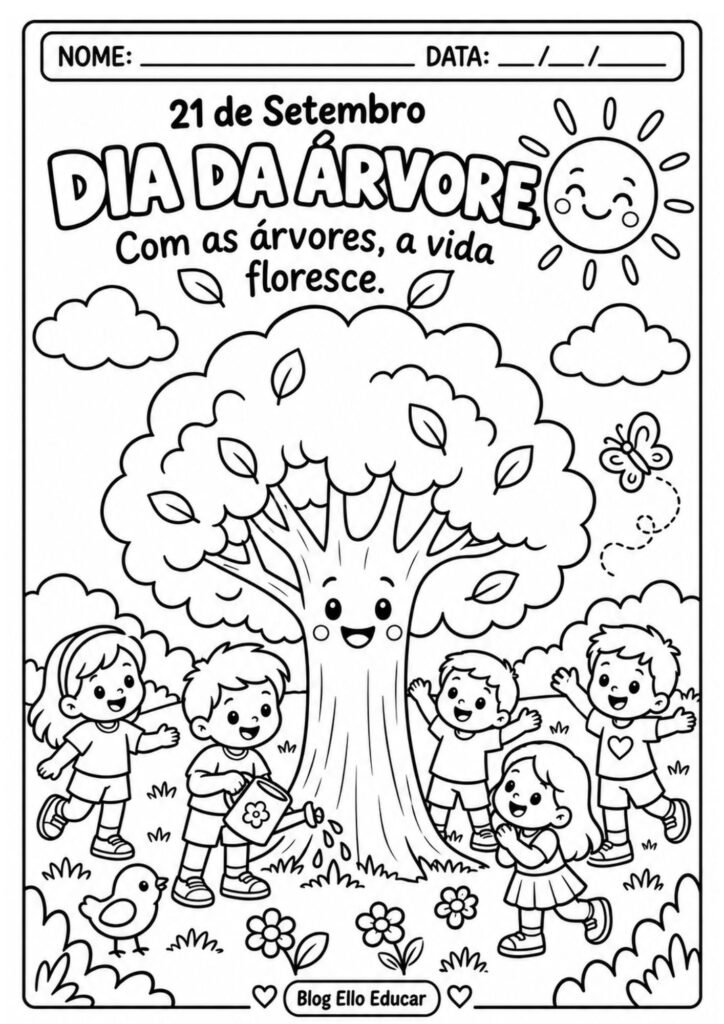 Desenhos do Dia da Árvore para colorir