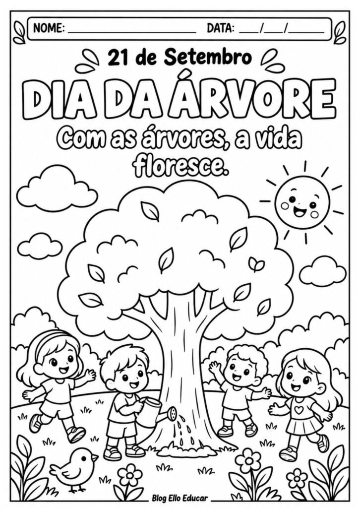 Desenhos do Dia da Árvore para colorir