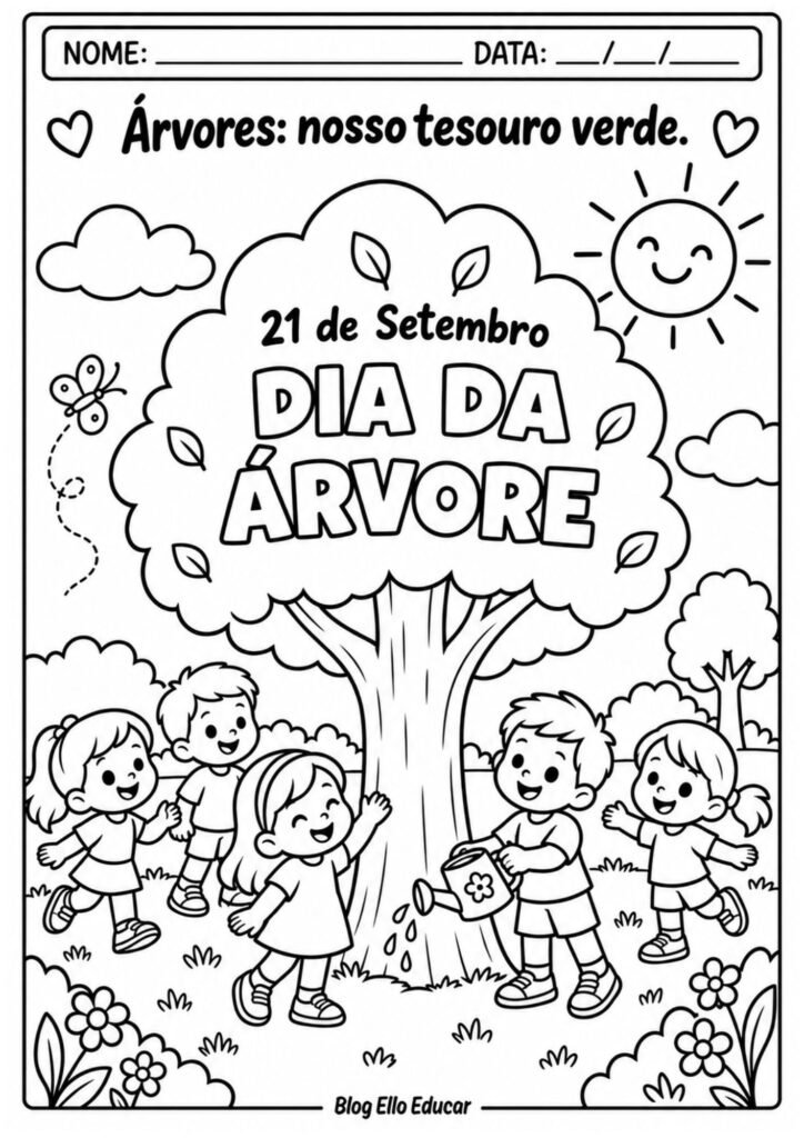 Desenhos do Dia da Árvore para colorir