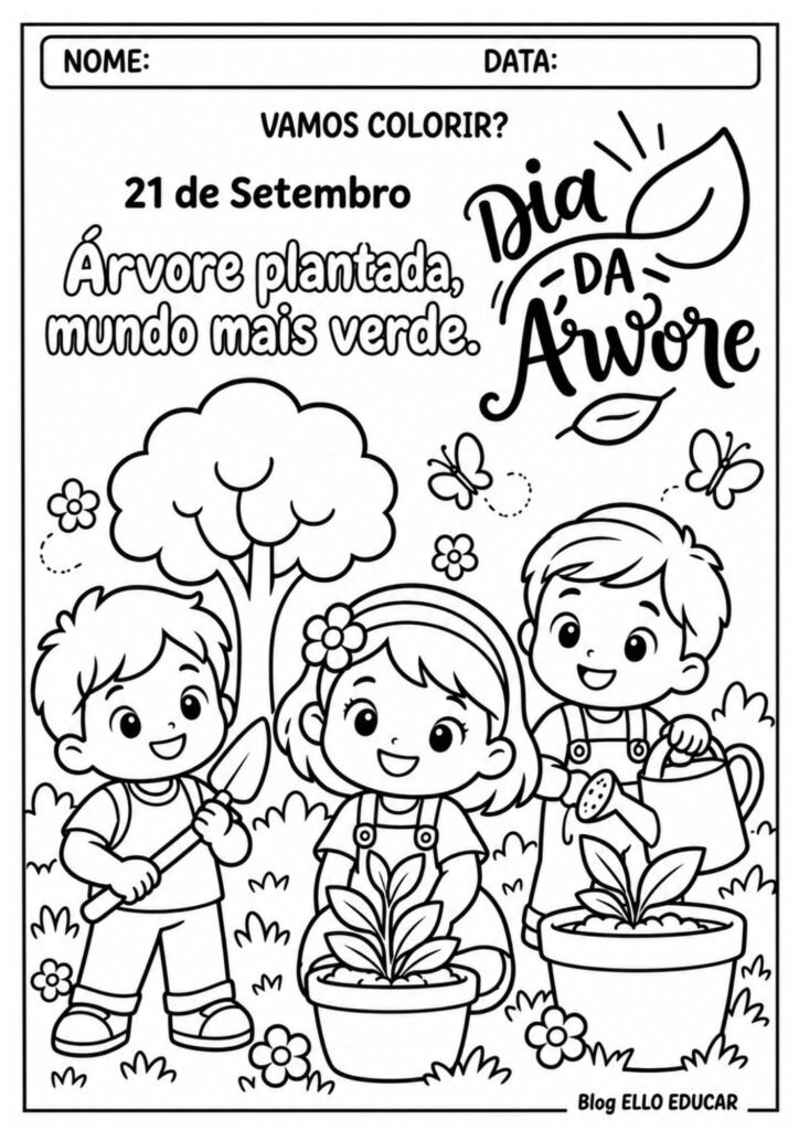 Desenhos do Dia da Árvore para colorir