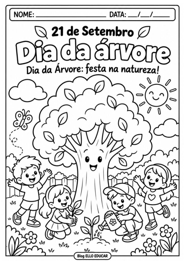 Desenhos do Dia da Árvore para colorir