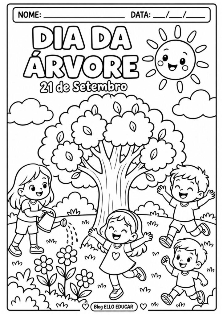 Desenhos do Dia da Árvore para colorir