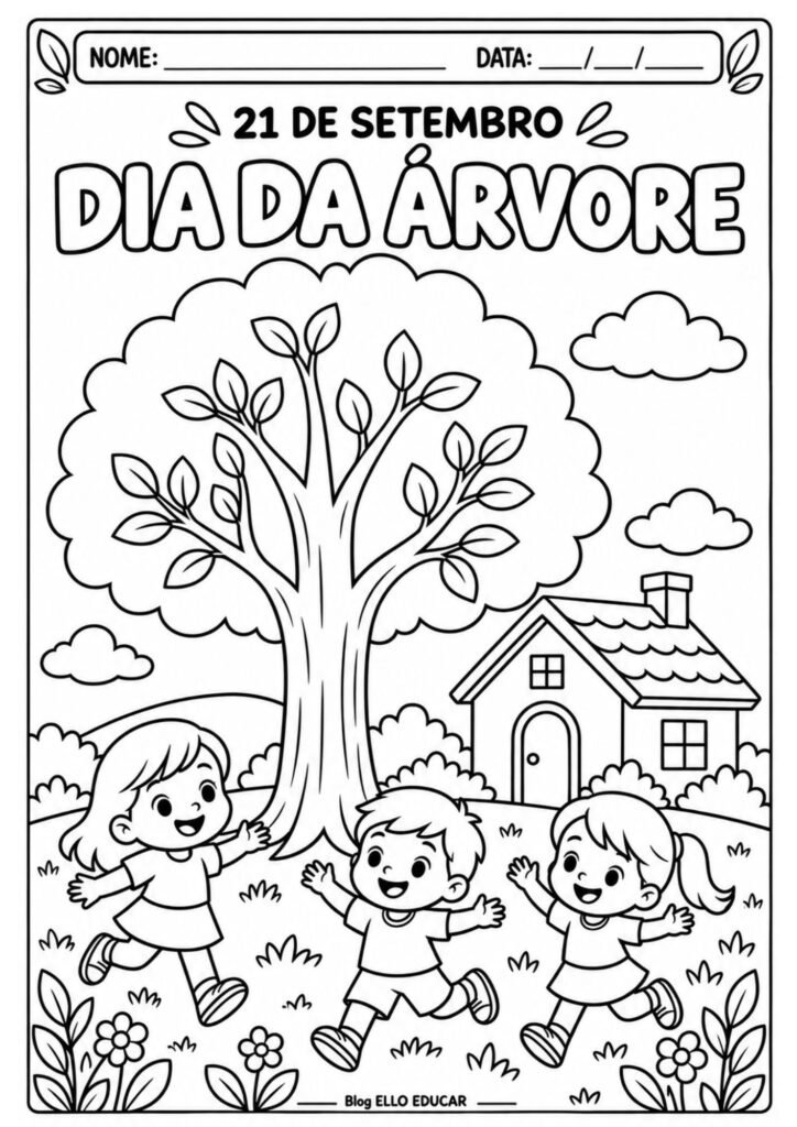Desenhos do Dia da Árvore para colorir