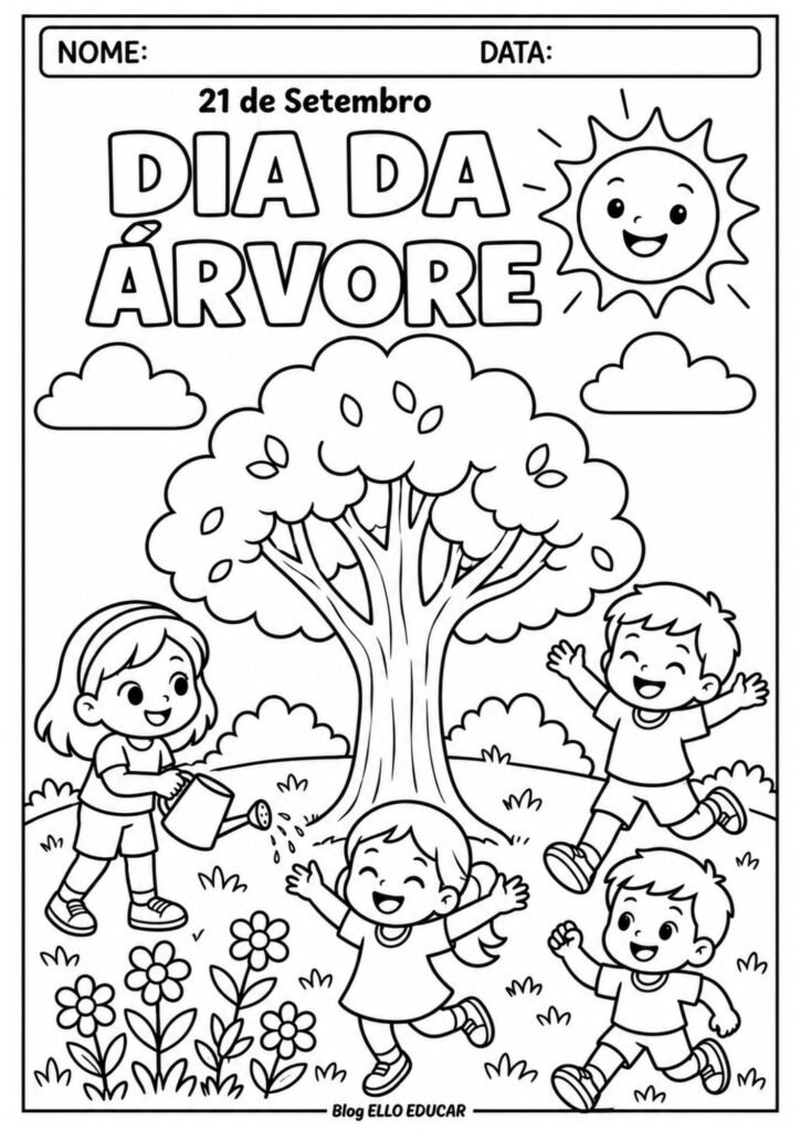 Desenhos do Dia da Árvore para colorir