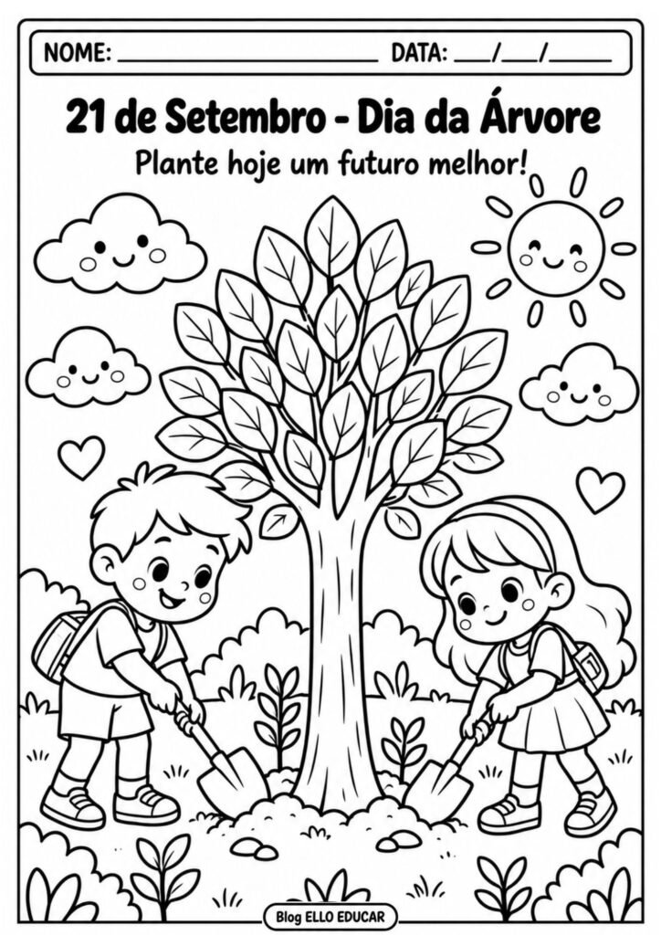 Desenhos do Dia da Árvore para colorir