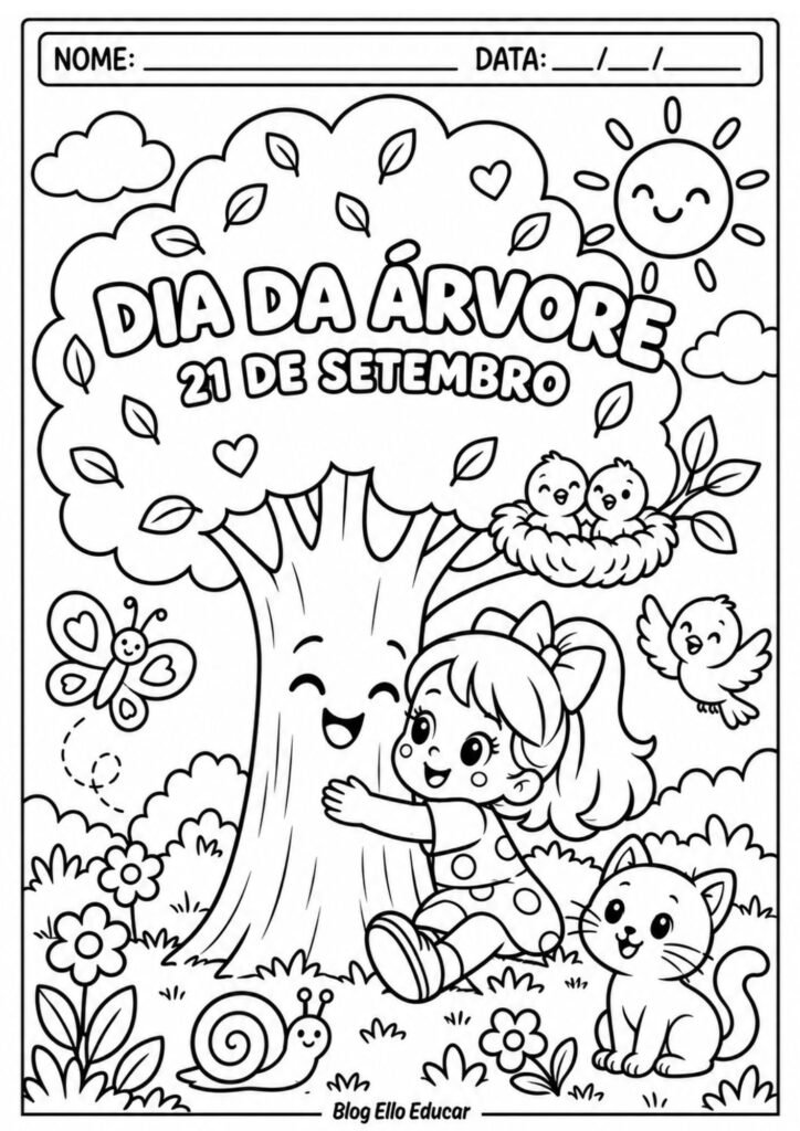 Desenhos do Dia da Árvore para colorir