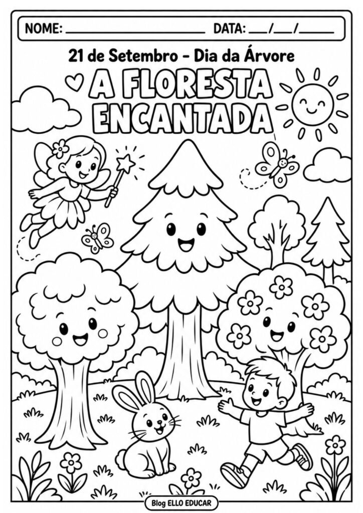 Desenhos do Dia da Árvore para colorir