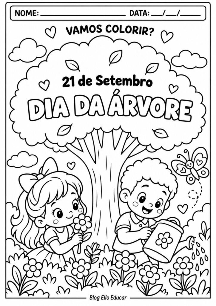Desenhos do Dia da Árvore para colorir