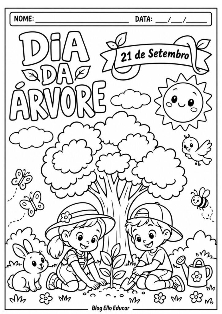 Desenhos do Dia da Árvore para colorir