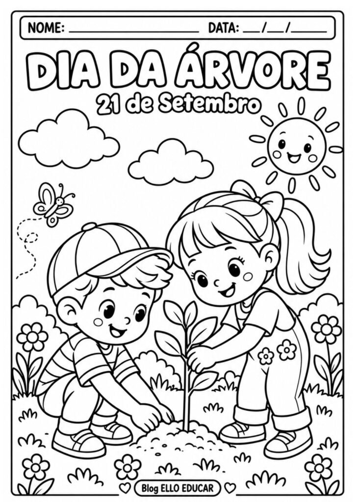 Desenhos do Dia da Árvore para colorir