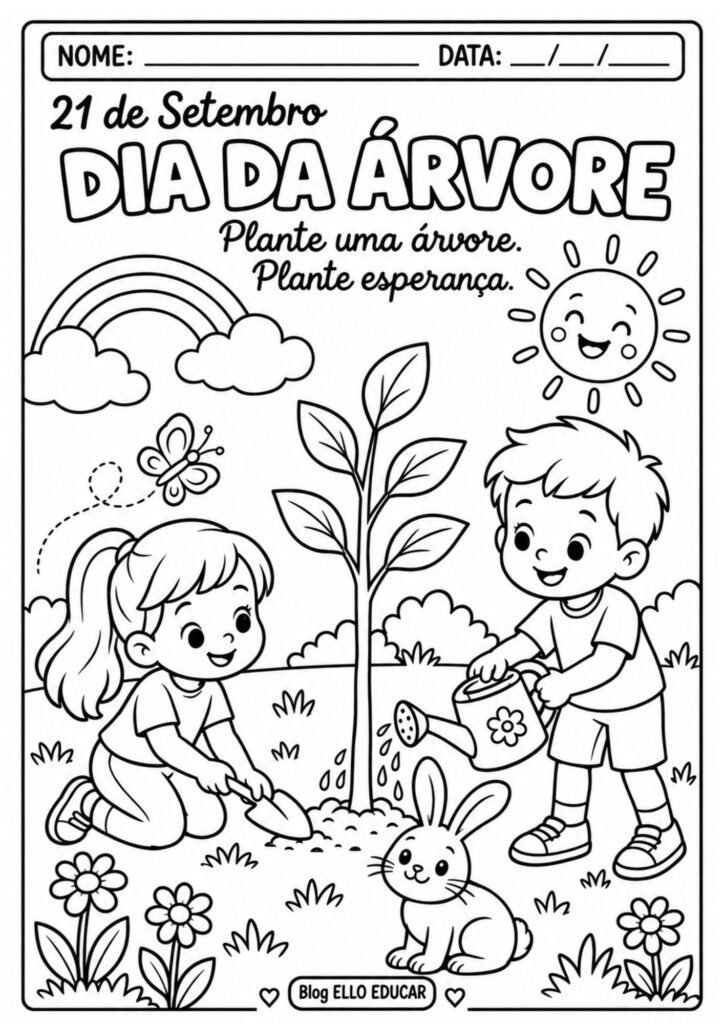 Desenhos do Dia da Árvore para colorir