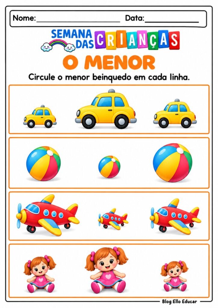 Atividades do Dia das Crianças Educação Infantil