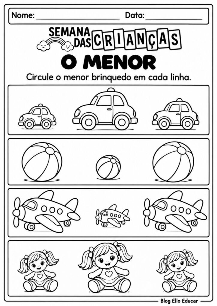 Atividades do Dia das Crianças Educação Infantil