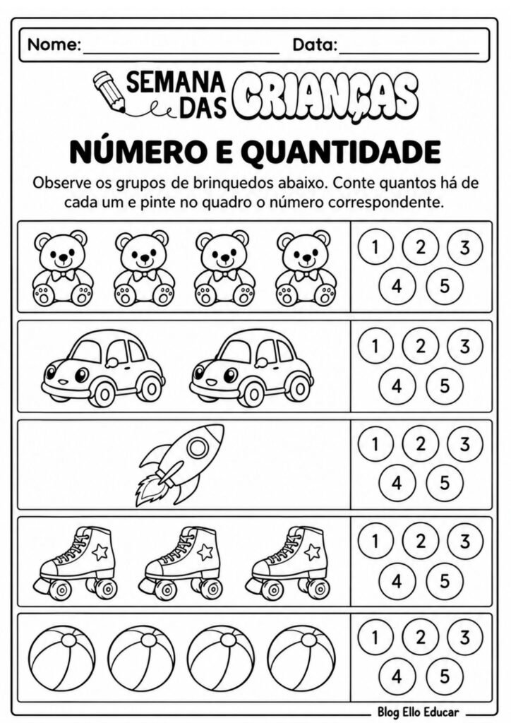 Atividades do Dia das Crianças Educação Infantil