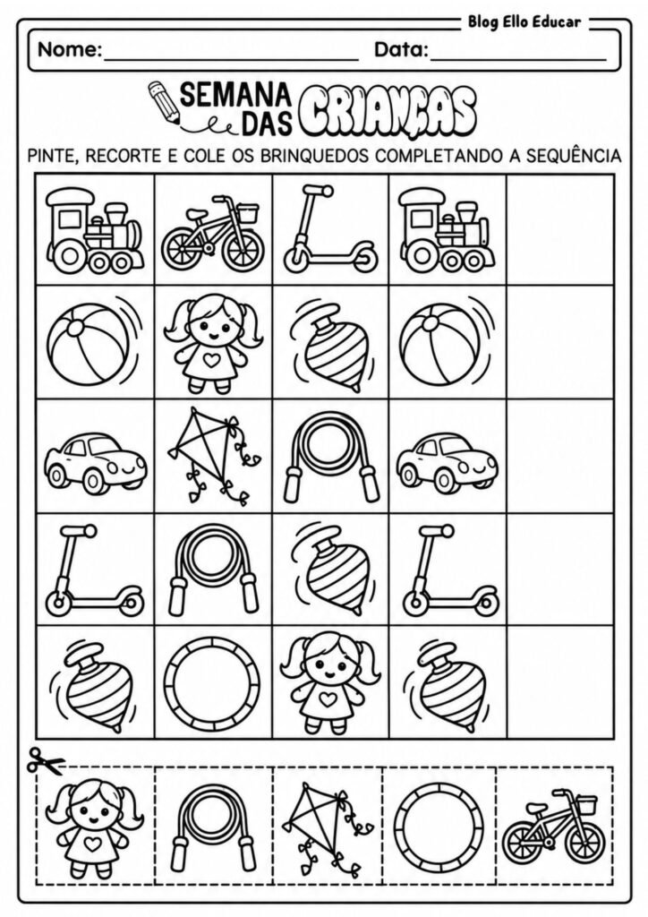 Atividades do Dia das Crianças Educação Infantil