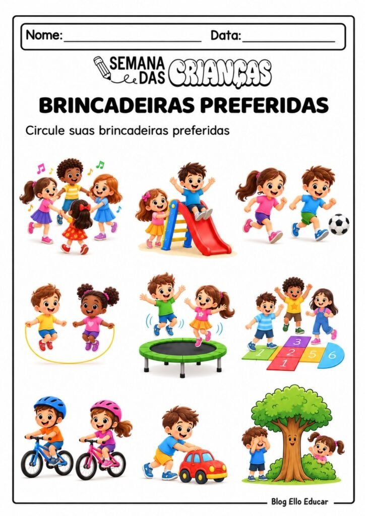 Atividades do Dia das Crianças Educação Infantil