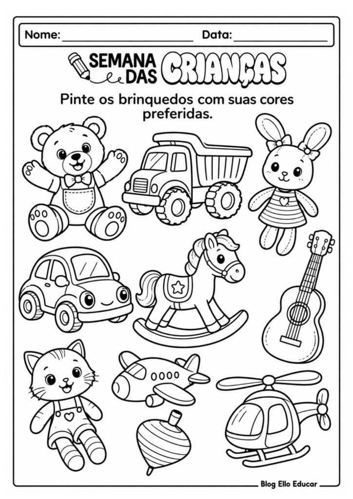 Atividades do Dia das Crianças Educação Infantil 