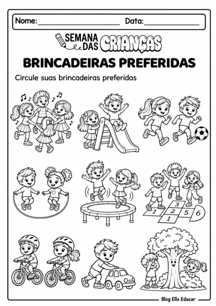 Atividades do Dia das Crianças Educação Infantil