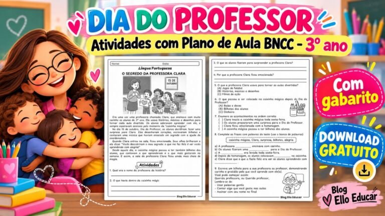 Atividades do Dia do professor 3º ano