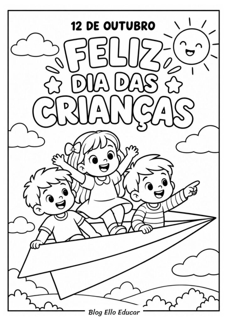 Desenhos do Dia das Crianças para colorir
