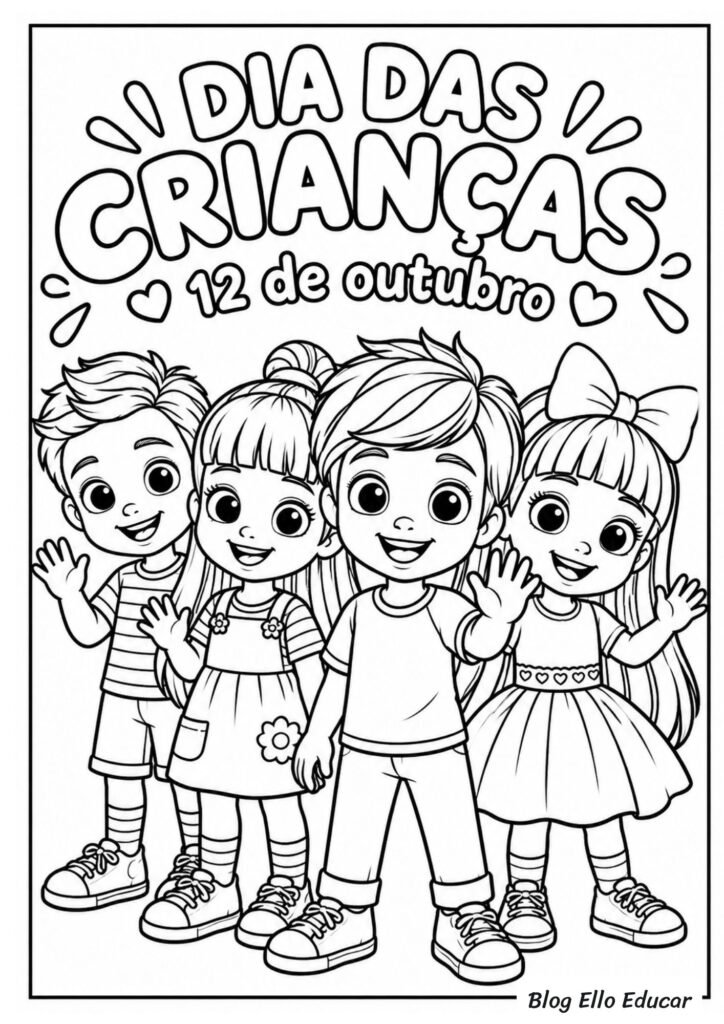 Desenhos do Dia das Crianças para colorir