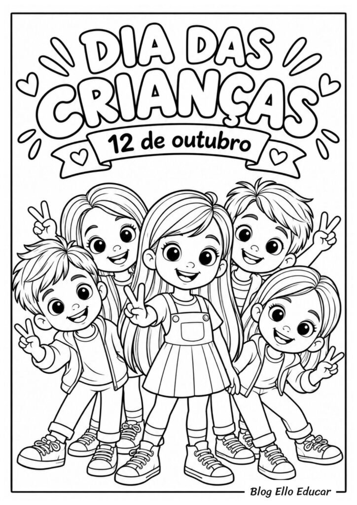 Desenhos do Dia das Crianças para colorir