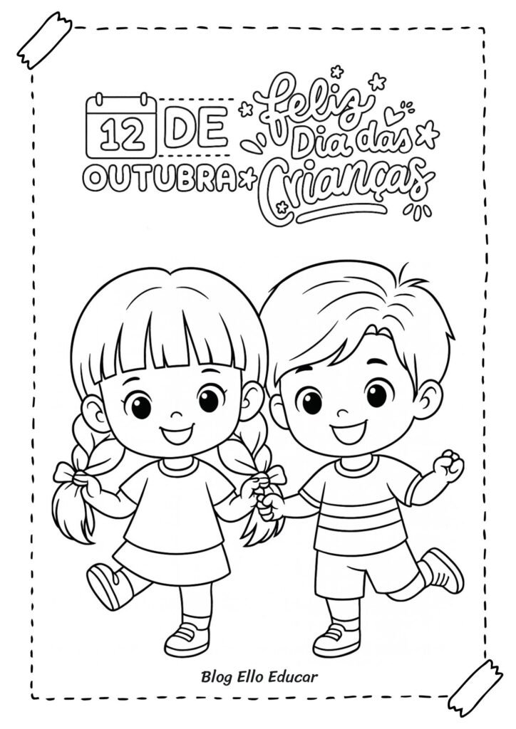 Desenhos do Dia das Crianças para colorir