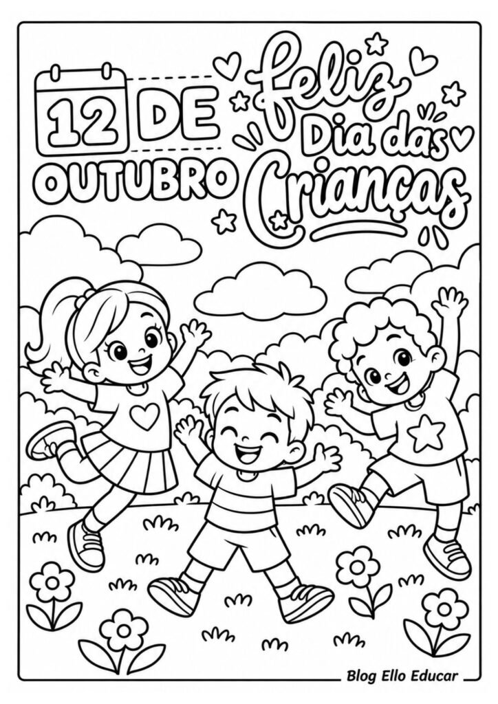 Desenhos do Dia das Crianças para colorir