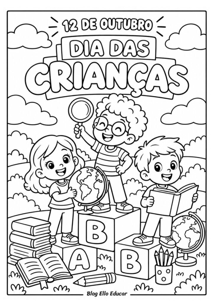 Desenhos do Dia das Crianças para colorir
